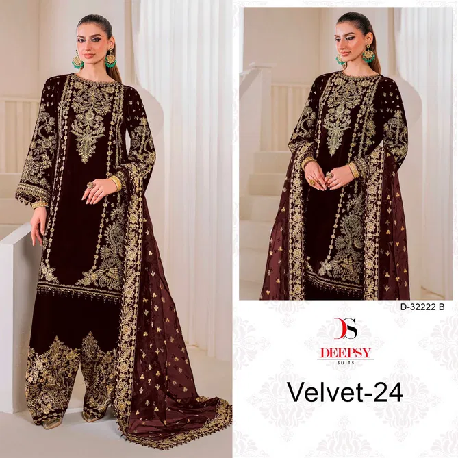 32222 A To D Velvet 24 By Deepsy Suits Velvet 24 Embroidery Pakistani Suits Manufactures